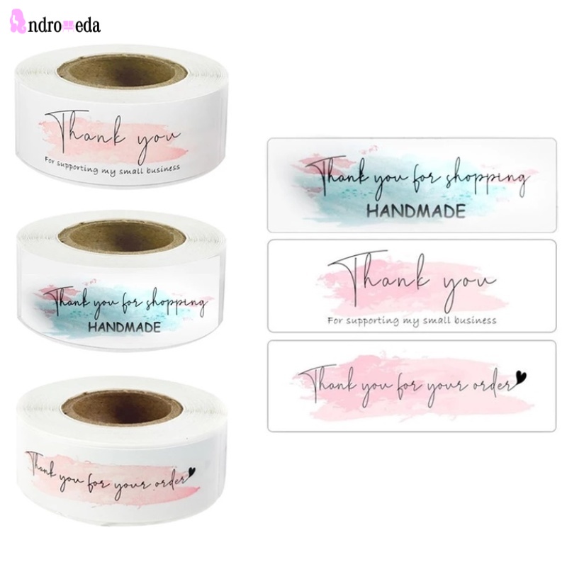 Nhãn dán in chữ Thank you for your order tùy chọn màu sắc trang trí gói hàng