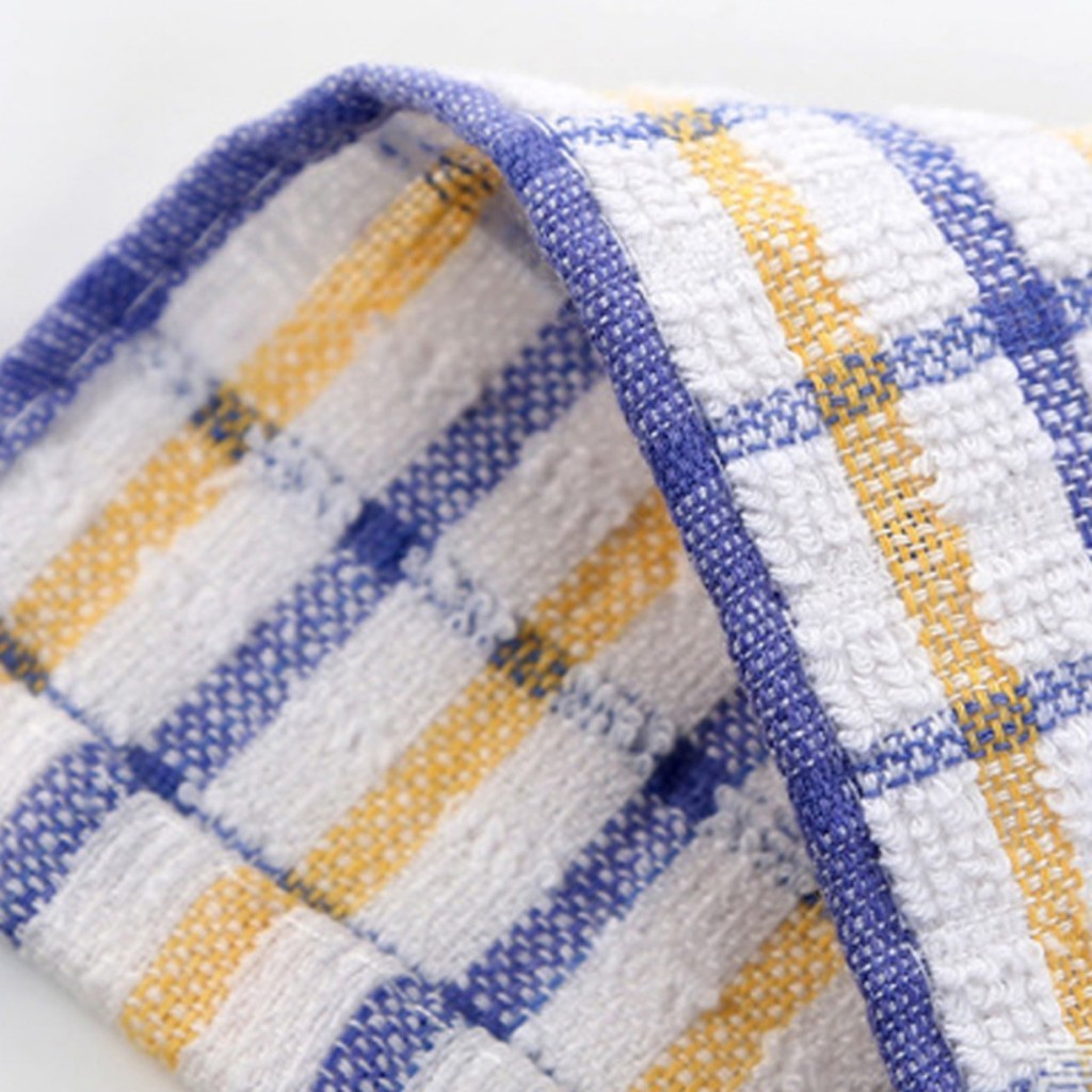 Khăn Lau Bếp Cotton Vuông SỌC CARO Nâu 30x30 Thấm Rút Nước