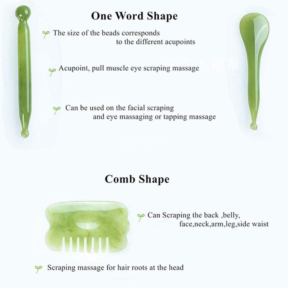 Bảng Gua Sha Bằng Nhựa Resin Tự Nhiên Cho Nữ|Máy Mát Xa Màu Xanh Lá Ngọc Lục Bảo