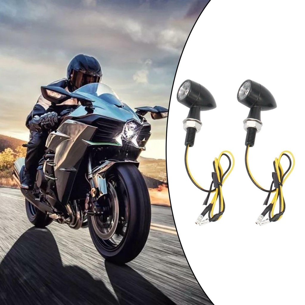 Bộ 2 Đèn Xi Nhan Mini Bằng Kim Loại Chuyên Dụng Cho Xe Mô Tô Kawasaki