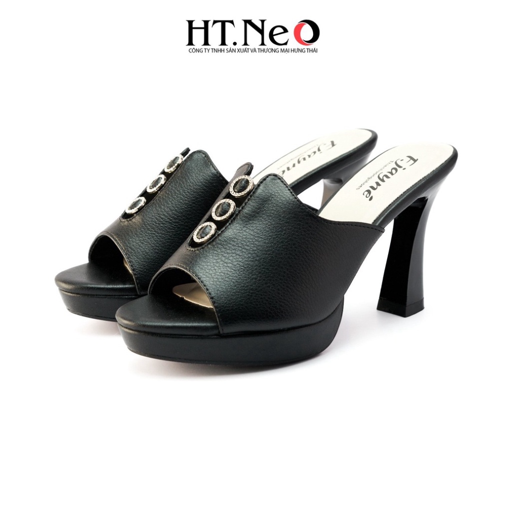 Sandal nữ HT.NEO Thiết kế điệu đà, sang chảnh gót cao đến 9cm, đường nét tinh tế đính khuy cài bắt mắt SDN122