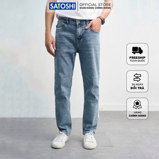 Satoshi Quần Jean nam SAQJ67 màu xanh jean sáng dáng ôm vừa chất co giãn