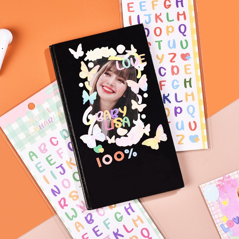 Set 2 miếng dán chữ số màu kẹo chống thấm nước