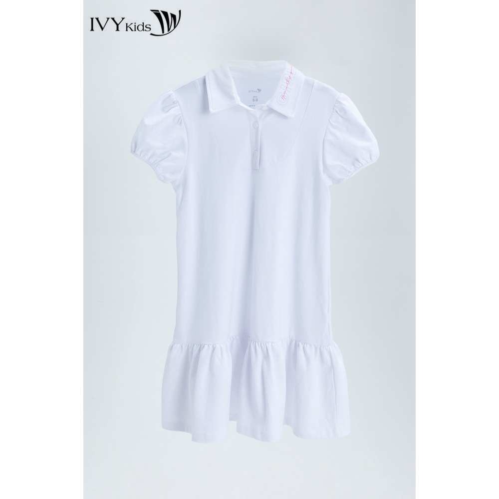 Đầm thun bé gái xòe cổ đức IVY moda MS 42G1303