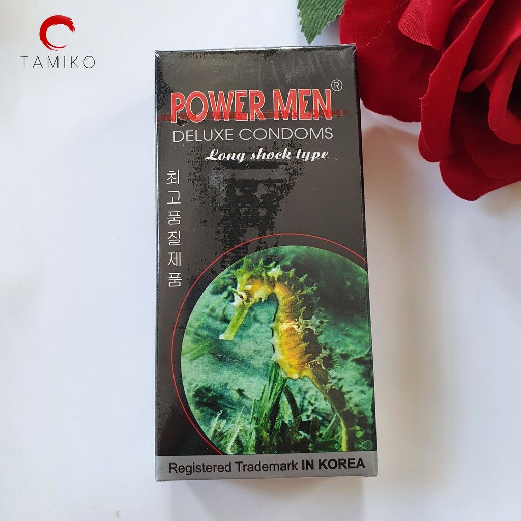 [ COMBO 2 HỘP] 24 Bao Cao Su Cá Ngựa  POWERMEN LONG SHOCK - Gân Gai, Kéo Dài Thời Gian- Chính Hãng Hàn Quốc