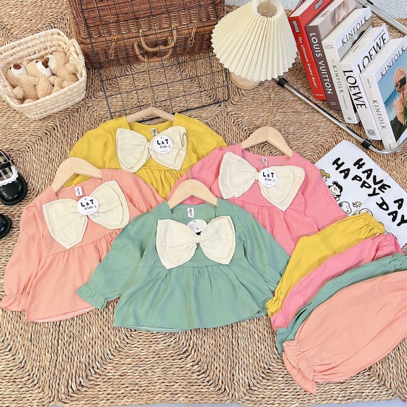 Bộ đũi nơ cho bé gái từ 8-18kg