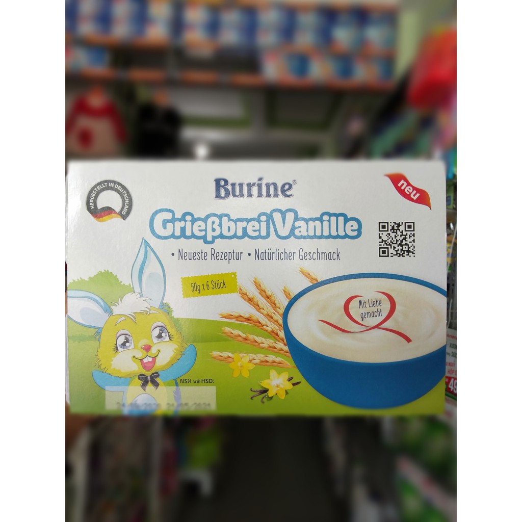 Cháo sữa Burine đủ vị cho bé từ 6 tháng trở lên