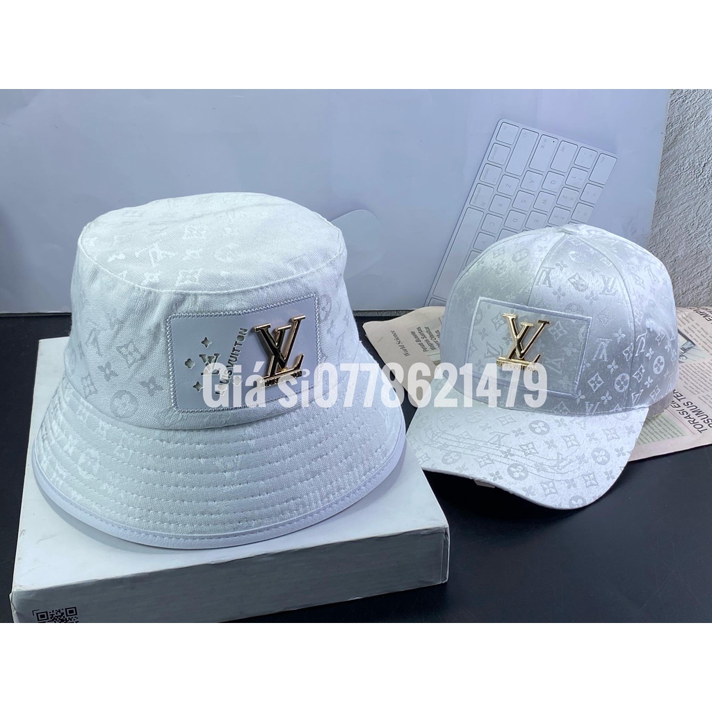 Combo 1 cặp nón kết + bo bucket full lưới thêu chữ (gussssi) thể thao thời trang hàn quốc
