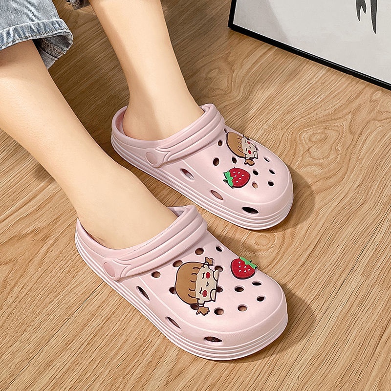 Giày Lười Đục Lỗ Hai Cách Mang Chống Trượt Chống Thấm Nước Thời Trang Đi Biển Mùa Hè