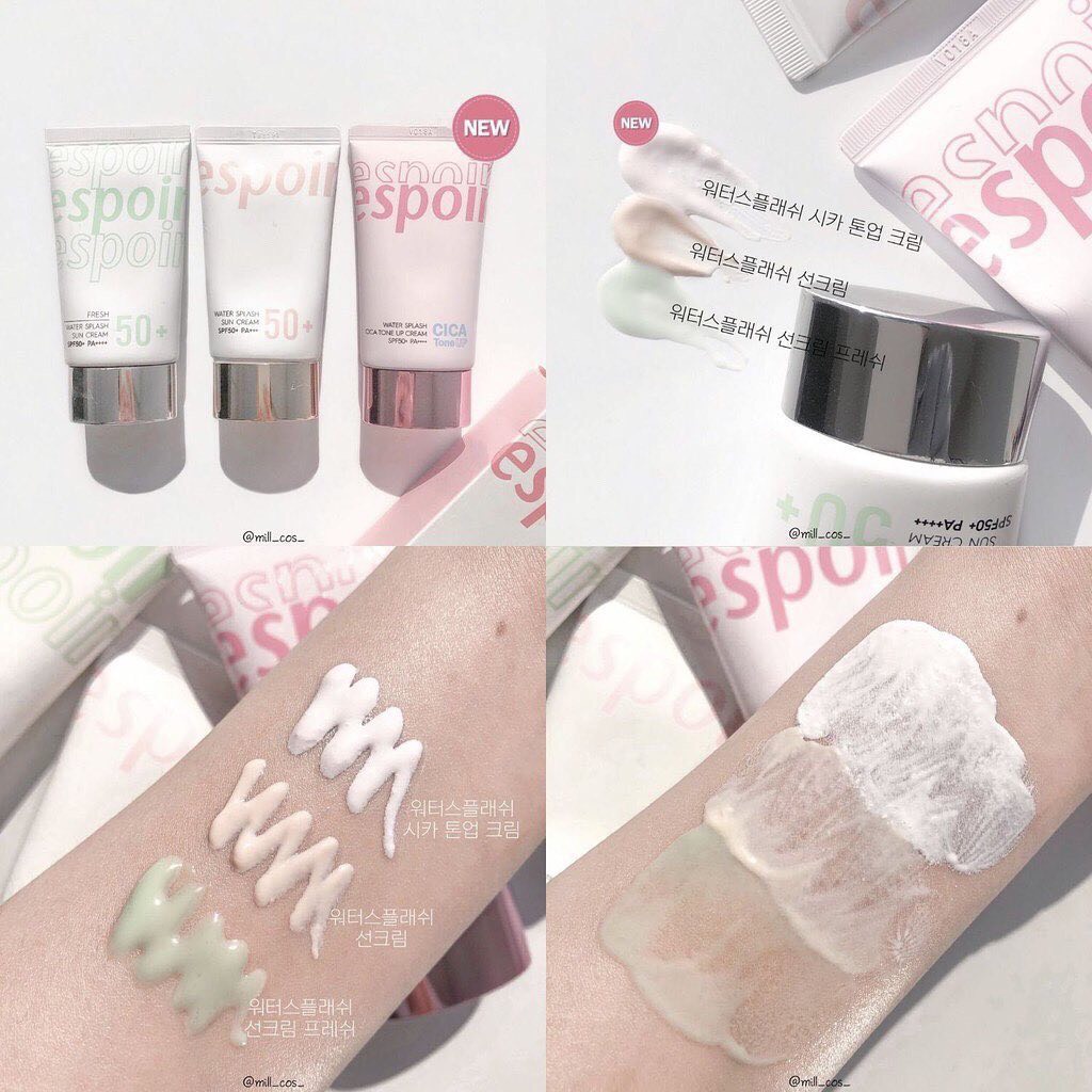 Kem chống nắng 𝐄𝐒𝐏𝐎𝐈𝐑 CICA TONE UP WATER SPLASH SUN CREAM SPF 50+ / PA +++ 60ml