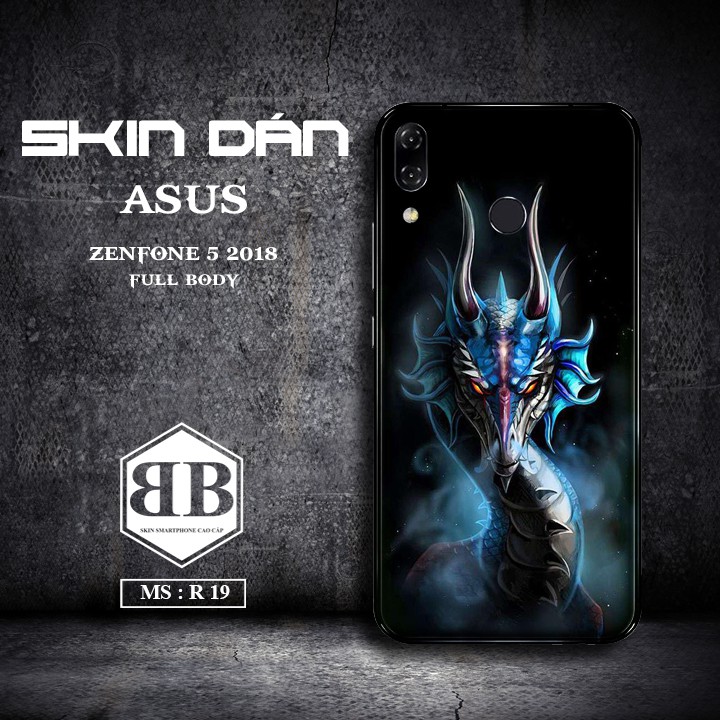 Bộ Skin Dán Asus Zenfone 5 2018 dùng thay ốp lưng điện thoại hình rồng nam tính