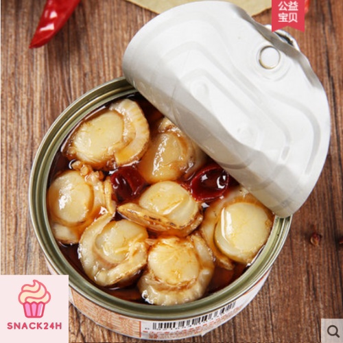 [ FREESHIP ] Sò điệp sốt cay hải sản đóng hộp 100g Snack24hour | BigBuy360 - bigbuy360.vn