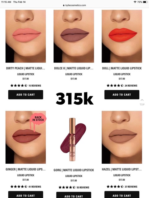 [BILL US] Son kem lì Kylie Jenner Liquid Lipstick