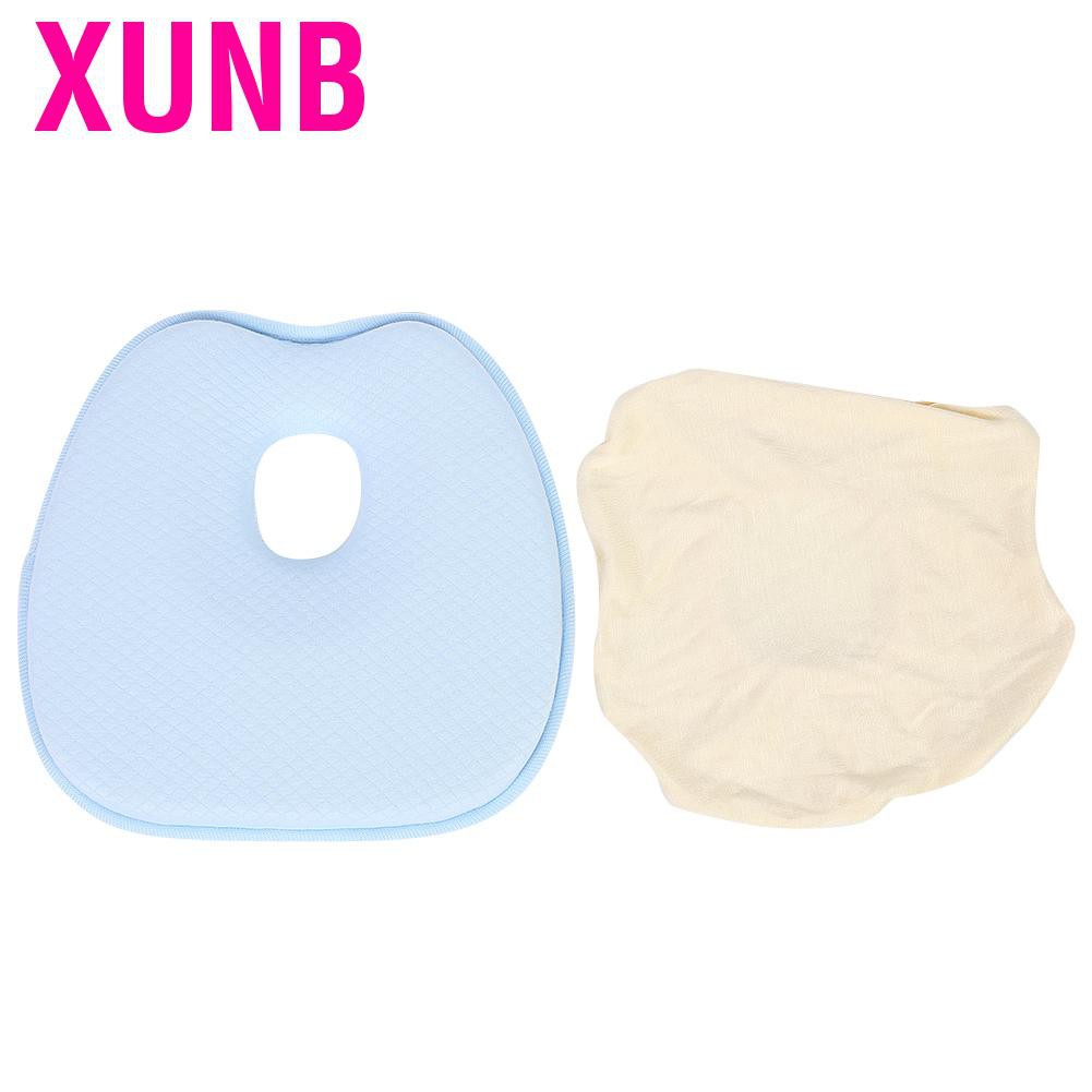 Xunb Baby Infant Newborn Anti Roll Support Prevent Flat Head Neck Cotton Pillow