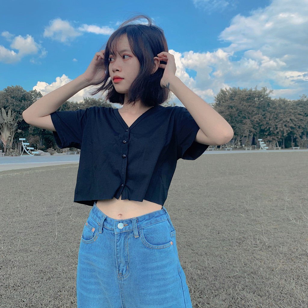 [Mã WASKT410K giảm 10K đơn 50K] Áo Croptop Nữ UNI Tay Ngắn Form Rộng Ulzzang (ẢNH THẬT) | BigBuy360 - bigbuy360.vn