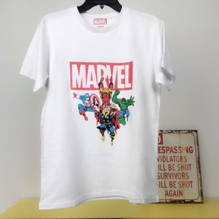 Áo thun marvel trắng ( biệt đội siêu anh hùng )