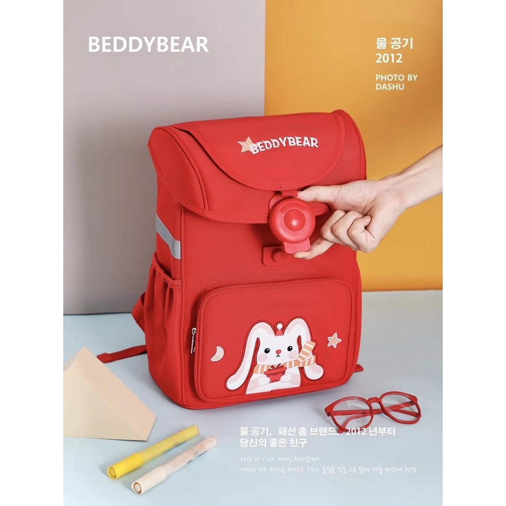 Balo BEDDYBEAR Schoolbag Thỏ Đỏ dành cho Bé đi học từ lớp 3 trở lên - BF-THO. Kích thước 39 x 30 x 22 cm. Chính hãng