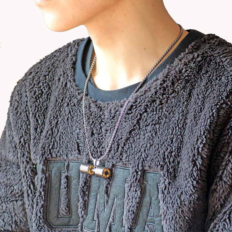 Fitness Gym Jewelry Dumbbell Necklace Alloy Pendant Necklace