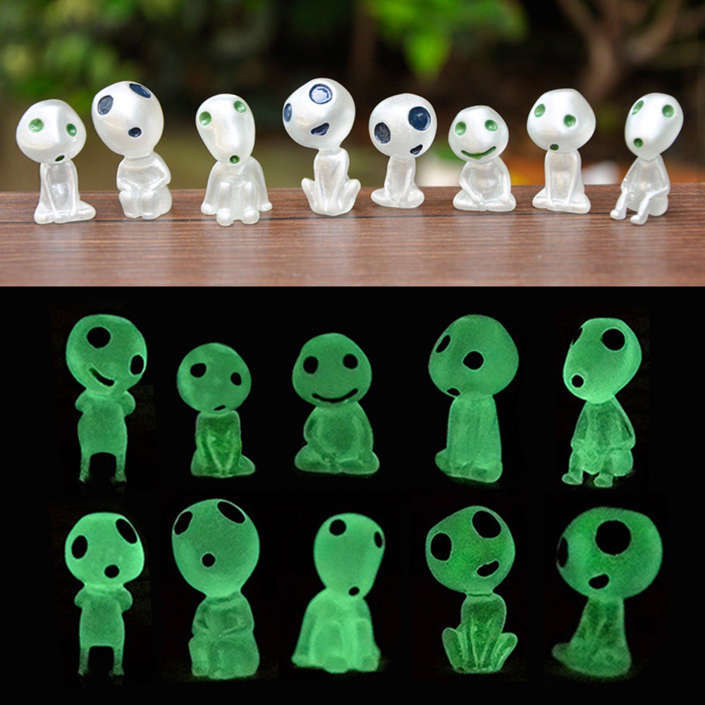 Set 5 Đồ trang trí Búp Bê Hoạt Hình Bằng Nhựa Resin Dạ Quang Phát Sáng Nhiều Màu Sắc Trang Trí Cây Bonsai Diy
