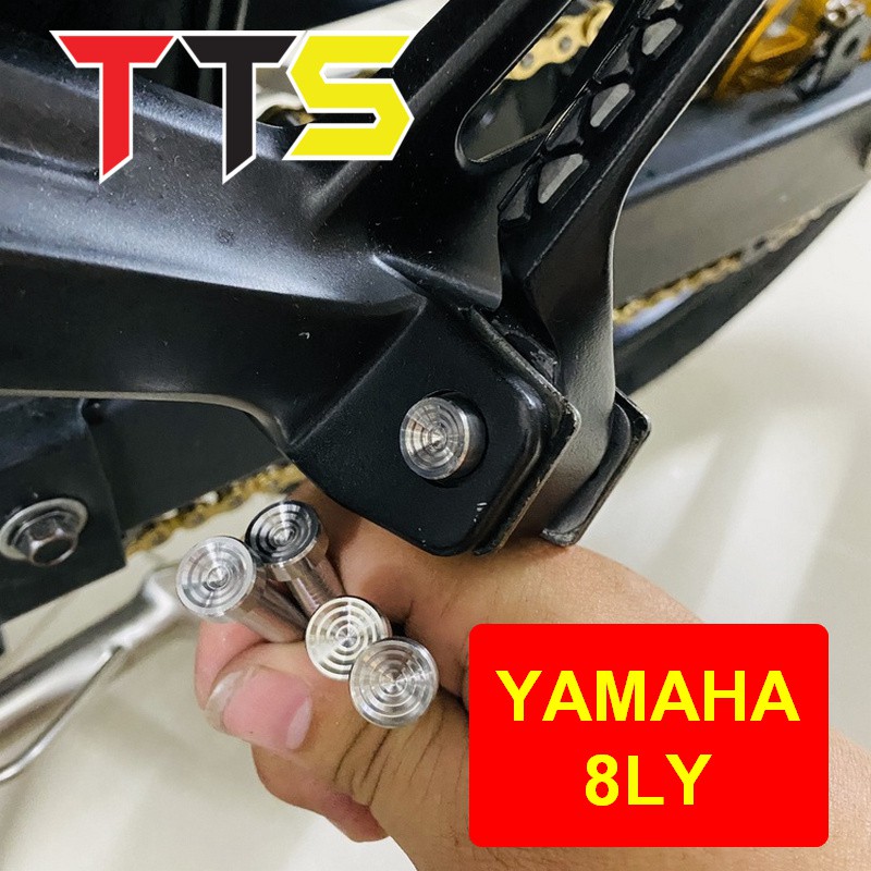 Bộ 2 ốc cốt xỏ gác chân SALAYA mẫu V2 chất liệu inox lắp cho xe HONDA, YAMAHA, VARIO