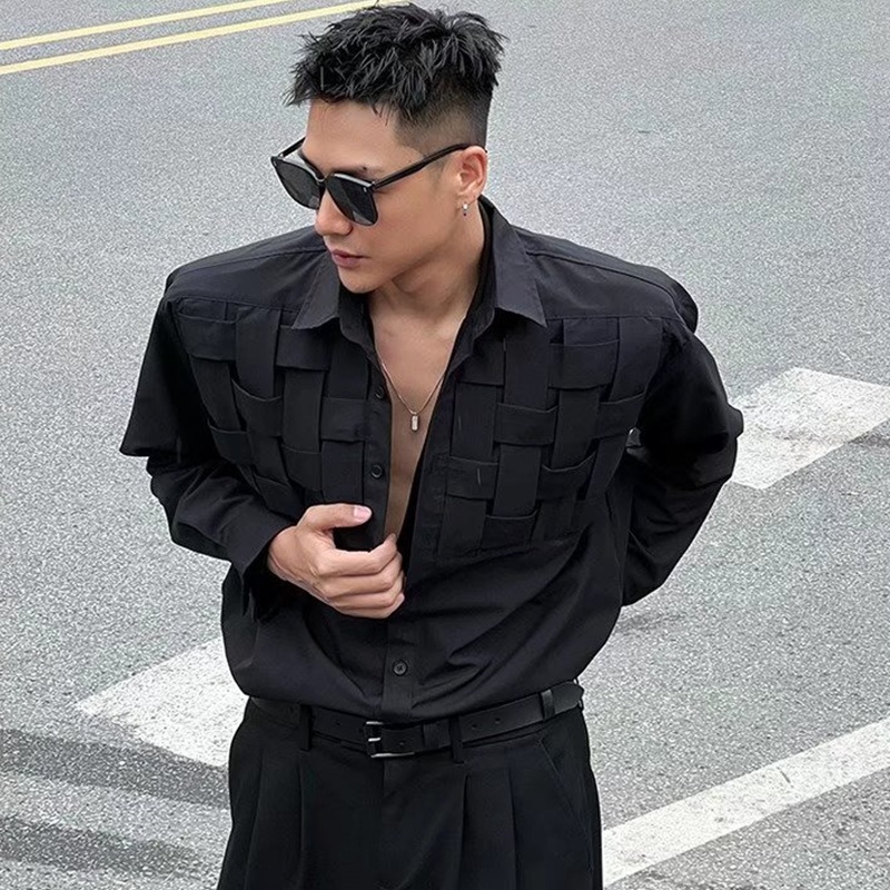 Áo Sơ Mi Tay Dài Dáng Rộng Màu Trơn Thời Trang Xuân Hè Phong Cách Hàn Quốc Cho Nam