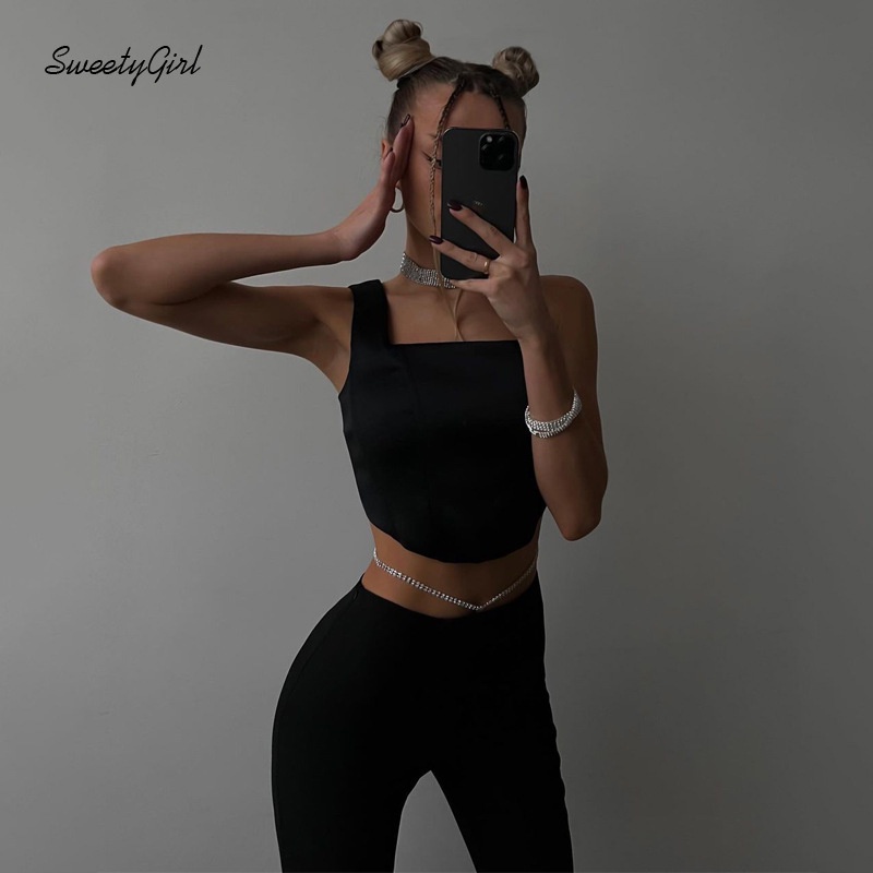 Áo Tank Top Thể Thao Cổ Vuông Màu Sắc Ngọt Ngào Thời Trang Cho Nữ