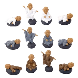 Set 12 Tượng Chú Tiểu Mini Dễ Thương Dùng Để Trang Trí