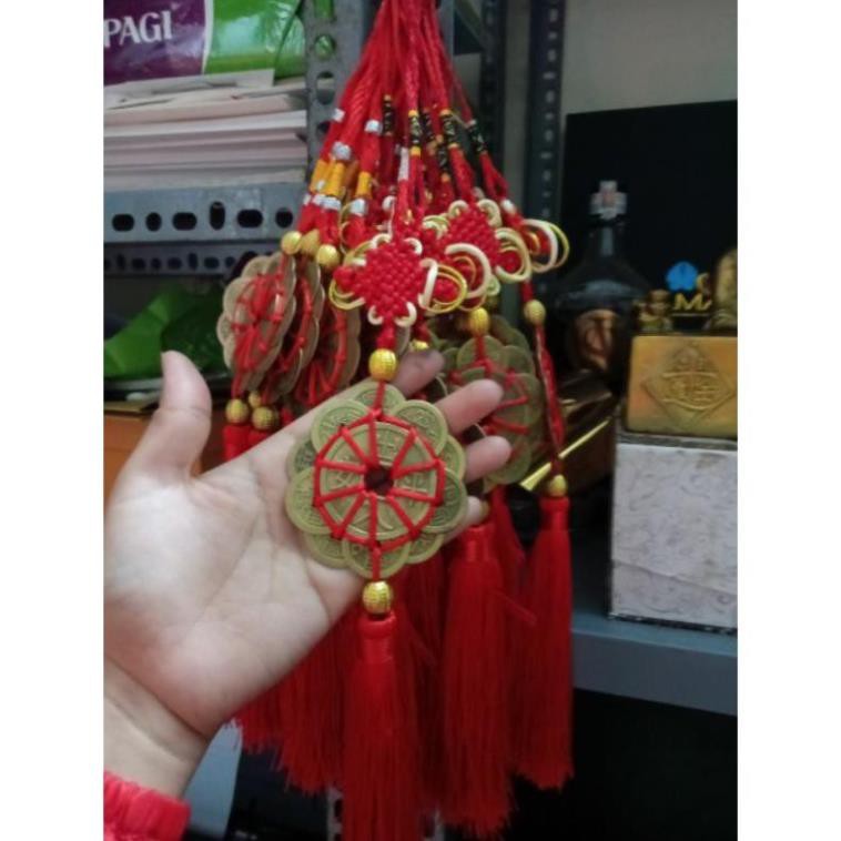 Dây tiền xu đồng hoa mai thập toàn phong thủy 10 cánh rời may mắn