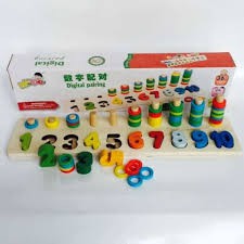 Học Đếm Bậc Thang 10 Cột Tính Bằng Gỗ - Montessori