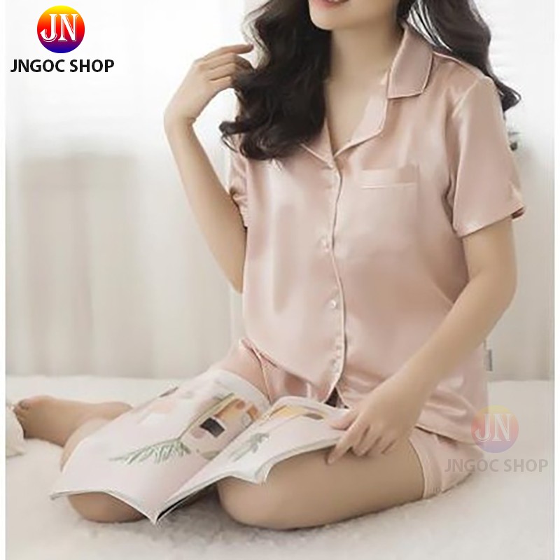 Bộ đồ ngủ mặc nhà cực kỳ sexy, Bộ đồ nữ Pijama lụa quần đùi hàng cao cấp