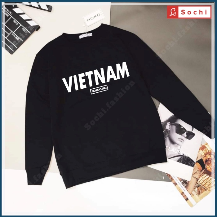 Áo nỉ nam chất đẹp, áo nam sweater thời trang mềm mịn in VN Fantastic mã SW901