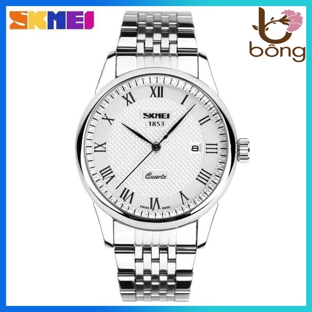 Đồng Hồ Nam Cao Cấp SKMEI 9058 Dây Thép Không Gỉ, Kiểu Dáng Thời Trang, Phong Cách Lịch Lãm -Tặng Kèm Hộp và Pin