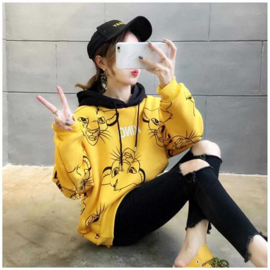 áo Hoodie ♥ FREESHIP ♥ áo khoác nỉ unisex VUA SƯ TỬ FREESIZE nữ - KN13