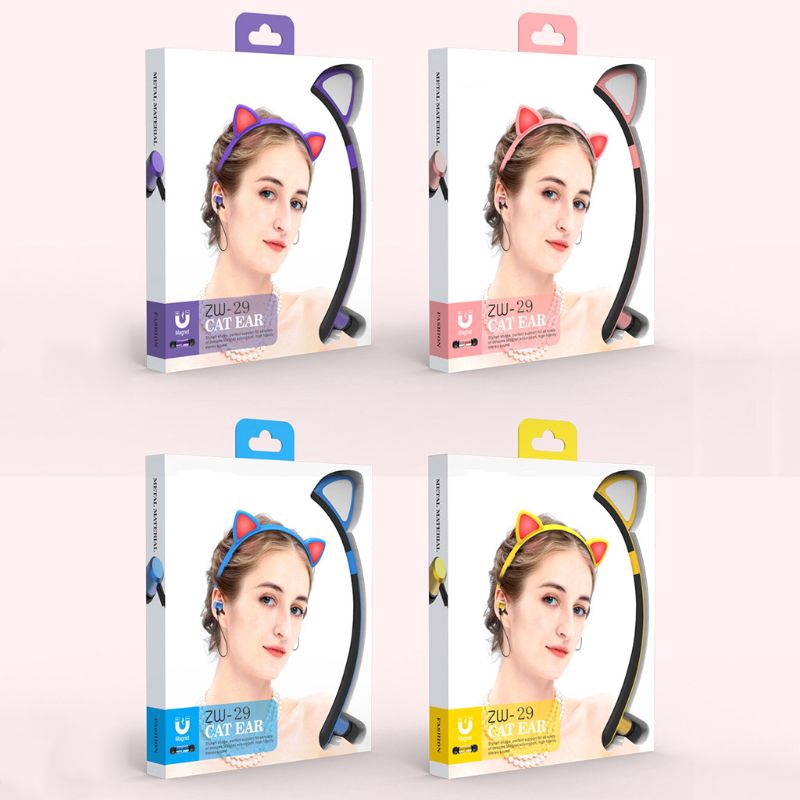 ♡♡ Cute Cat Headsets Portable Wireless Bluetooth Magnetic Headphones