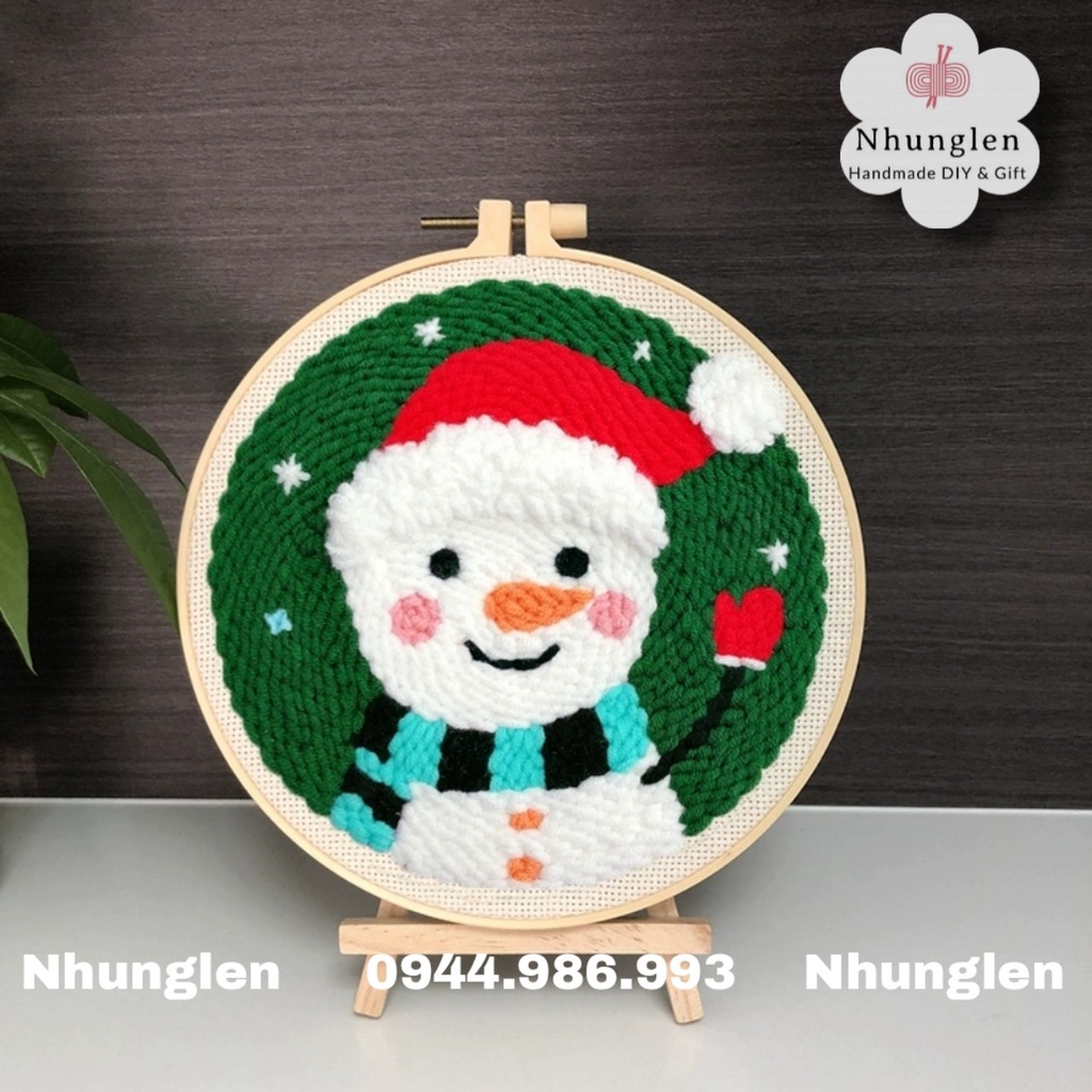 DIY Bộ Thêu Len Xù Chủ Đề Noel - Punch Needle Decor -  Qùa Tặng Handmade Ý Nghĩa