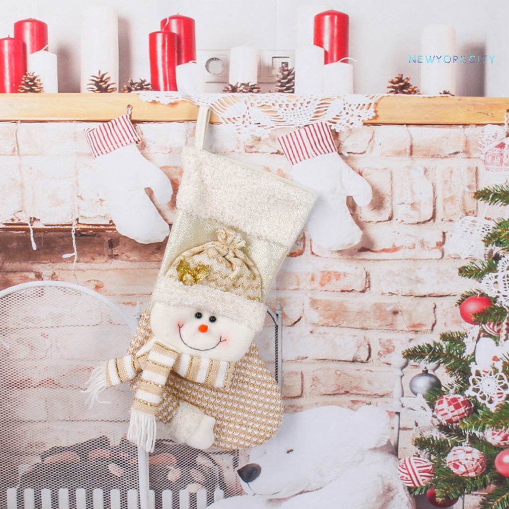 Túi Đựng Quà Giáng Sinh Bằng Vải Không Dệt Mềm Mại In Họa Tiết Một Mặt Tinh Tế