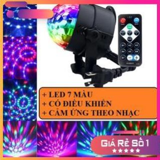 Đèn Led Sân Khấu, Cầu Xoay Cảm Biến Âm Thanh MiNi Có Khiển