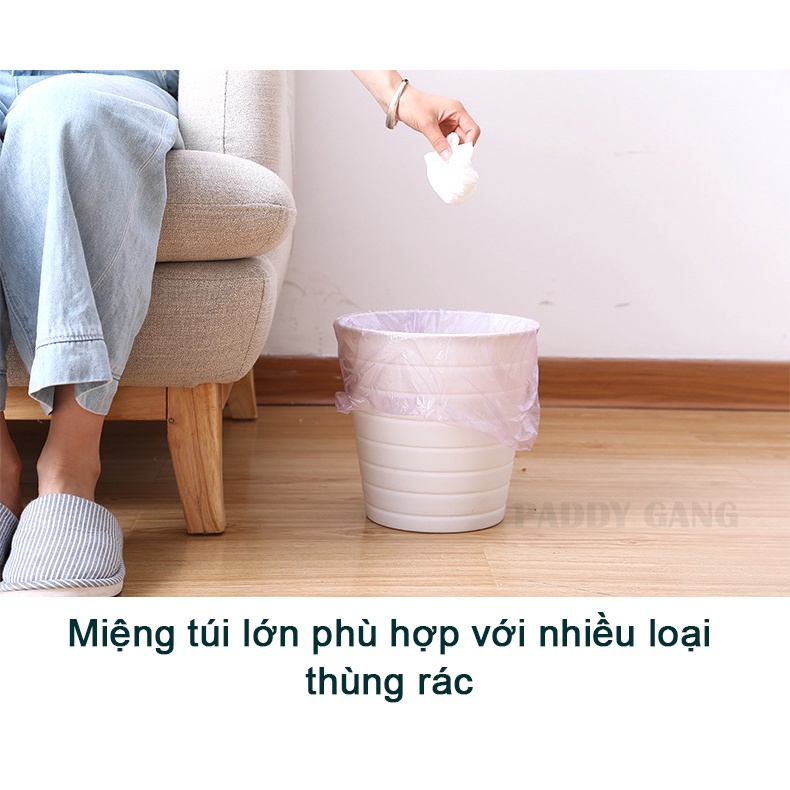 5 Cuộn Túi NiLon Đựng Rác Tự Phân Hủy Sinh Học size 45x50cm Túi Bóng Đen Dày Bao Chứa Rác Nhà Bếp Nhà Tắm Vệ Sinh