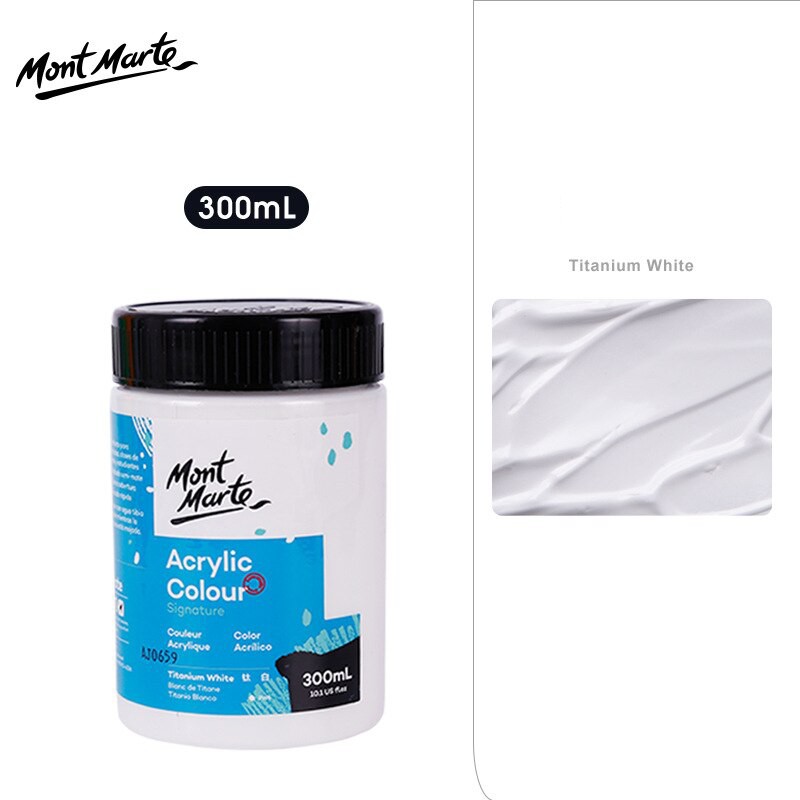 Màu Acrylic Mont Marte 300ml - Titanium White - Acrylic Colour Paint Signature 300ml (10.1oz) - MSCH3001