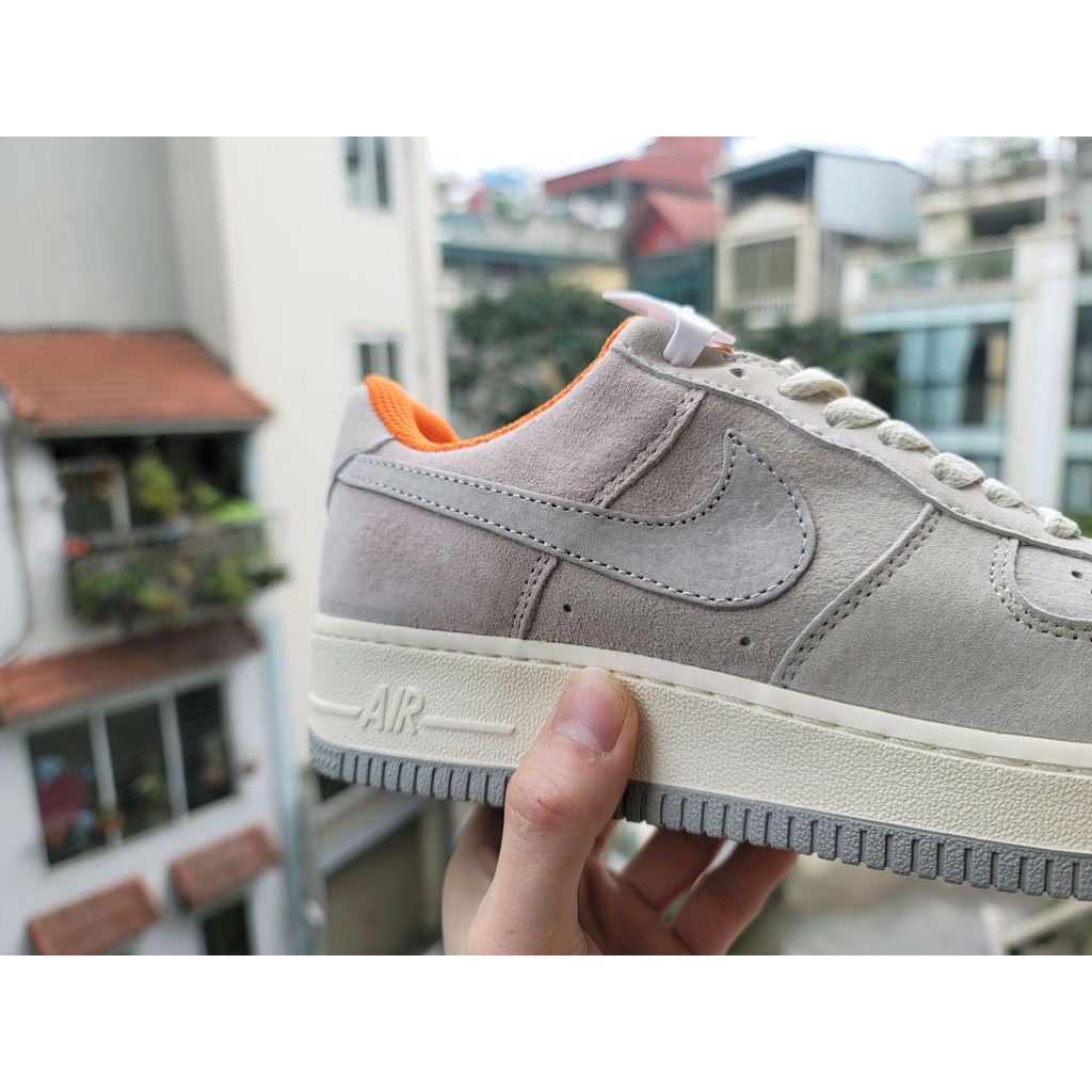 Giày Thể Thao Air Force 1 (Af1) Xám Lót Cam Cao Cấp Fullbox