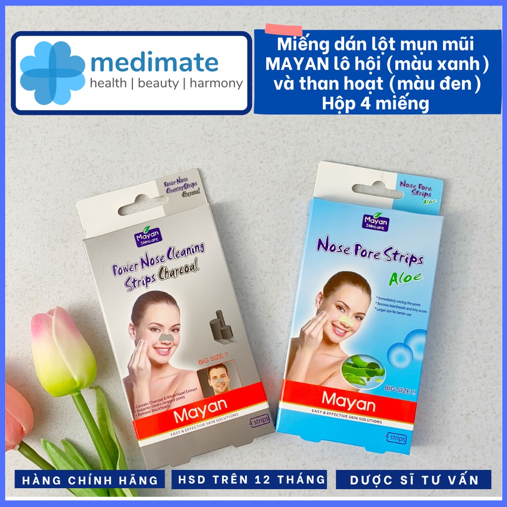 Miếng dán lột mụn cám MAYAN cao cấp (Hộp 4 miếng)