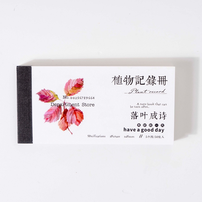 Set 50 Giấy Ghi Chú Họa Tiết Hoa Và Cây Lá Sáng Tạo Đa Năng Tiện Dụng