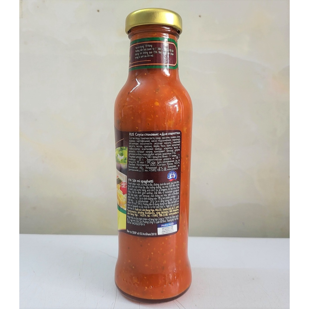 [Chai 320g] XỐT MÌ Ý [Russia] PAPRICHI Spaghetti Sauce