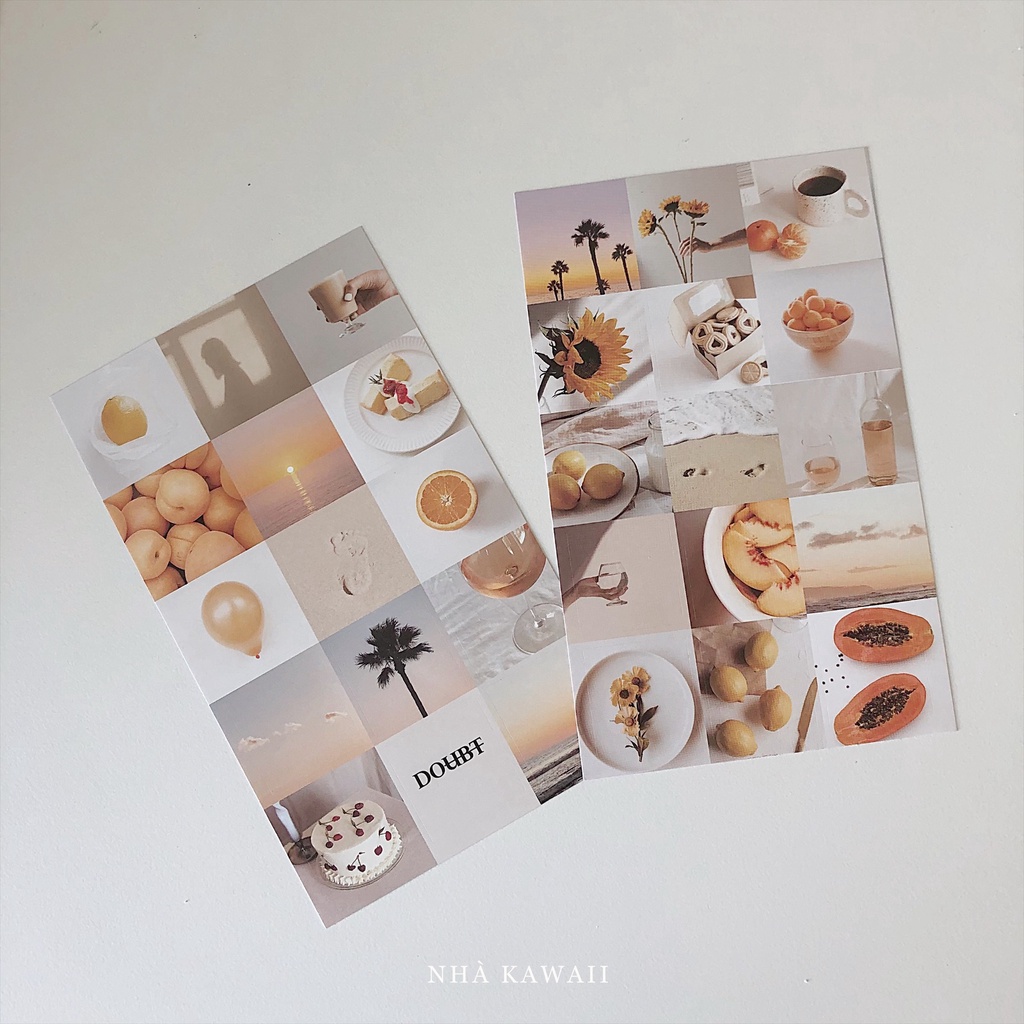 Set 2 tấm sticker Moodboard theo chủ đề màu sắc