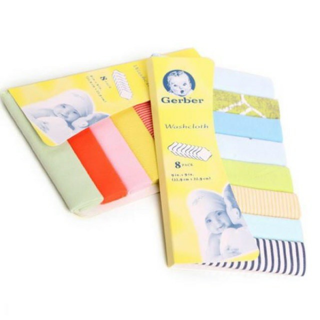 Set 8 Khăn Sữa Gerber/Carter Love (Mẫu Mới) Cho Bé Chất Mịn Đẹp