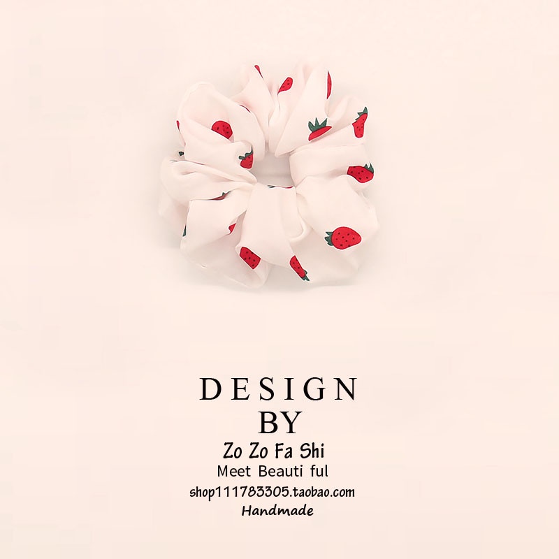 Dây Buộc Tóc Scrunchies, Dây Cột Tóc Dâu Tây