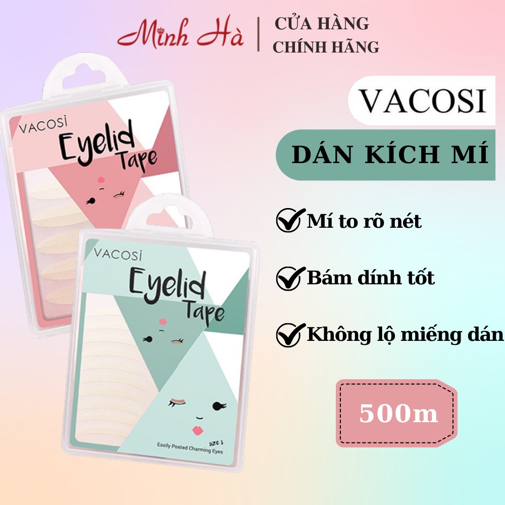 Miếng dán kích mí Vacosi Eyelid Tape VM11 500 miếng hộp vuông