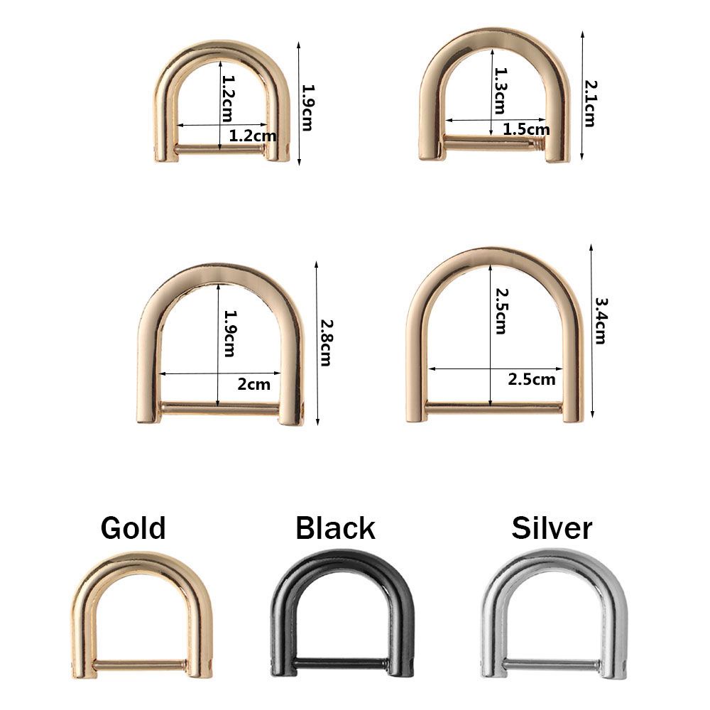Phụ kiện khóa kim loại hình chữ D cho dây đeo túi xách da DIY