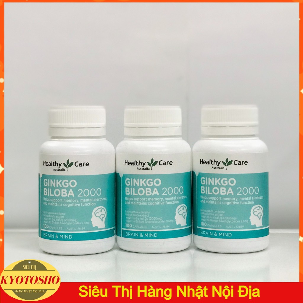 Viên uống bổ não Úc Healthy Care Ginko Biloba 2000 100 Viên