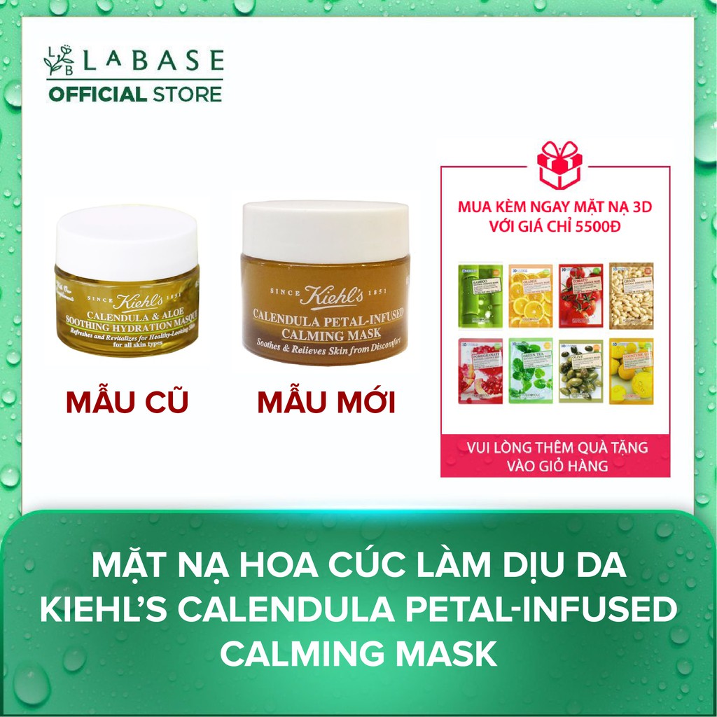 Mặt nạ hoa cúc làm dịu da mẩn đỏ kích ứng, làm mềm mịn da Kiehl’s Calendula & Aloe Soothing Hydration Masque 14ml